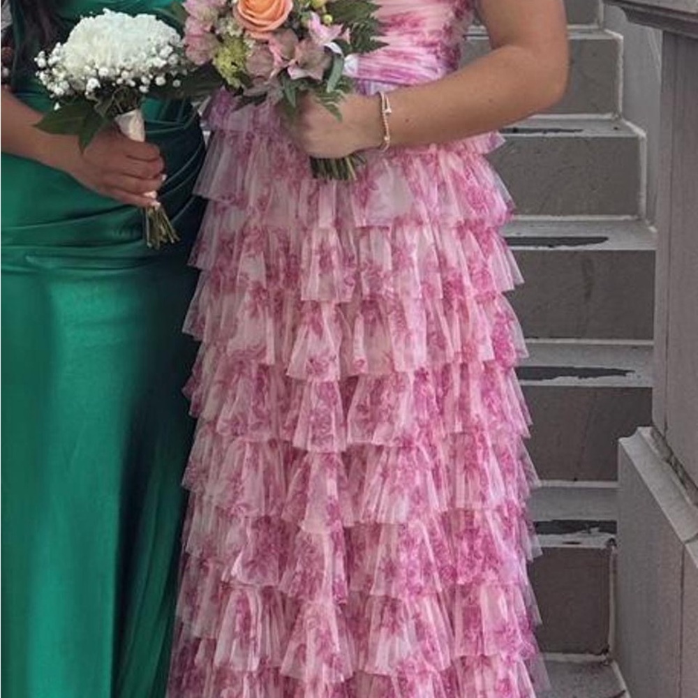 Pink Ruffled Maxi Dress